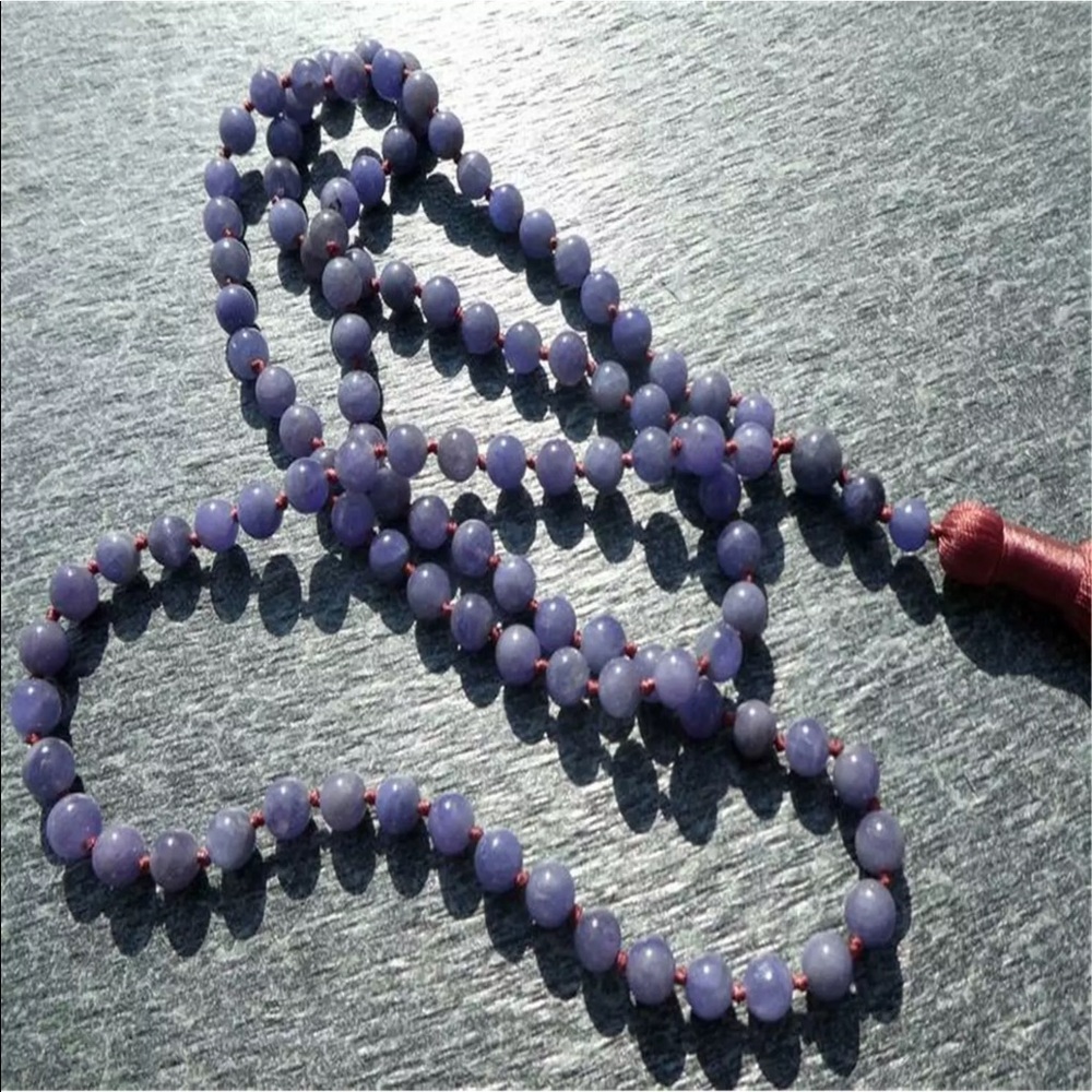 Genuine Tanzanite 8 mm and 6 mm mala necklace/bracelet - Picture 3 of 4